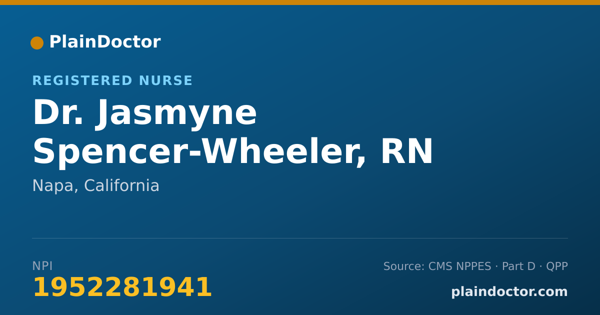 Shareable card for Jasmyne Spencer-Wheeler, RN - Registered Nurse, Napa, CA