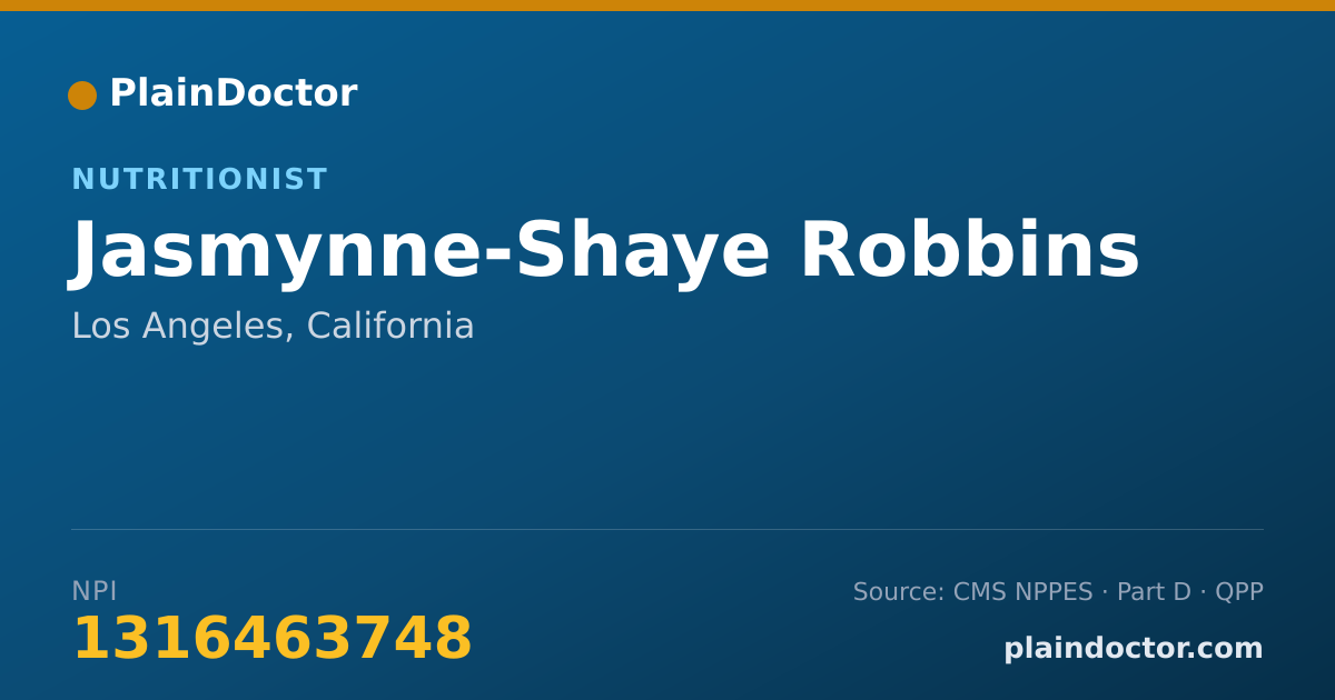 Shareable card for Jasmynne-Shaye Robbins - Nutritionist, Los Angeles, CA