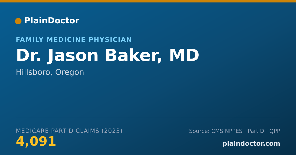 Shareable card for Jason Baker, MD - Family Medicine Physician, Hillsboro, OR