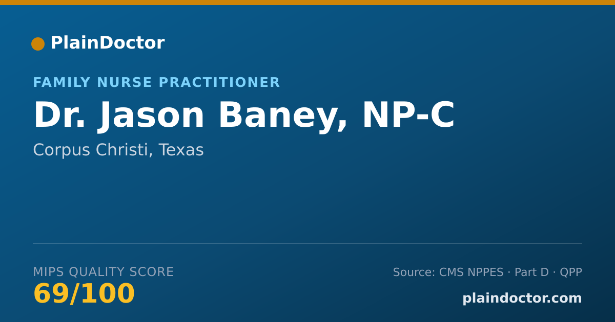 Shareable card for Jason Baney, NP-C - Family Nurse Practitioner, Corpus Christi, TX