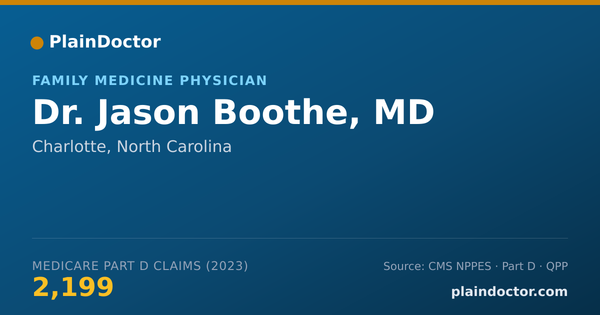 Shareable card for Jason Boothe, MD - Family Medicine Physician, Charlotte, NC