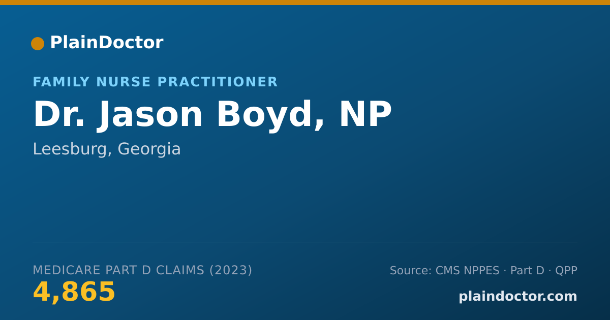 Shareable card for Jason Boyd, NP - Family Nurse Practitioner, Leesburg, GA