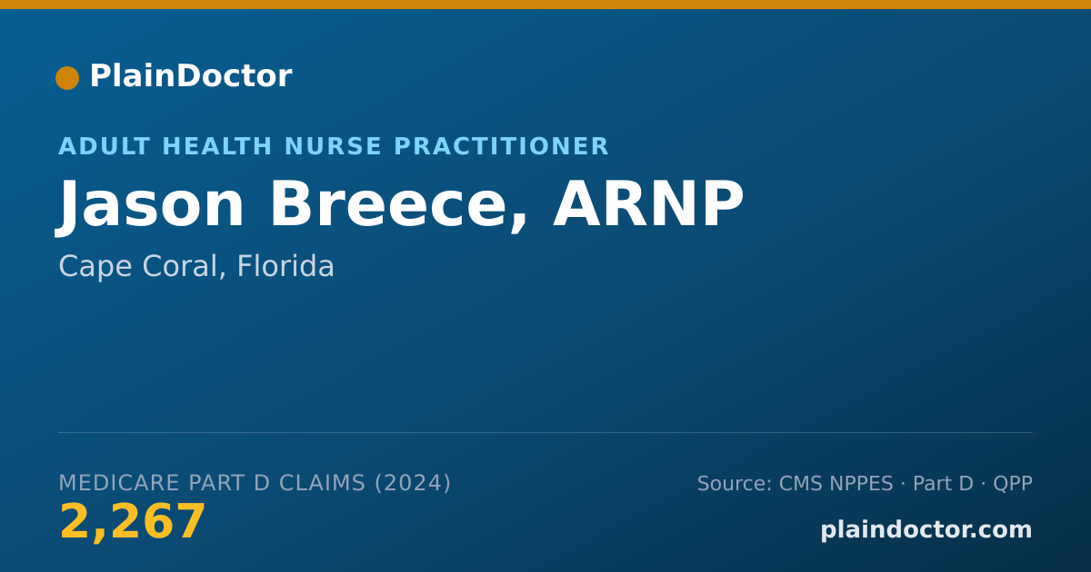 Shareable card for Jason Breece, ARNP - Adult Health Nurse Practitioner, Cape Coral, FL