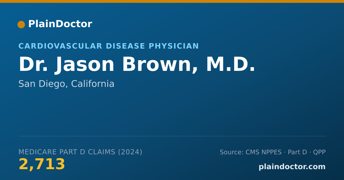 Shareable card for Jason Brown, M.D. - Cardiovascular Disease Physician, San Diego, CA