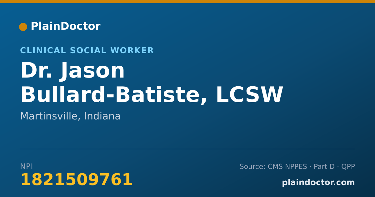 Shareable card for Jason Bullard-Batiste, LCSW - Clinical Social Worker, Martinsville, IN