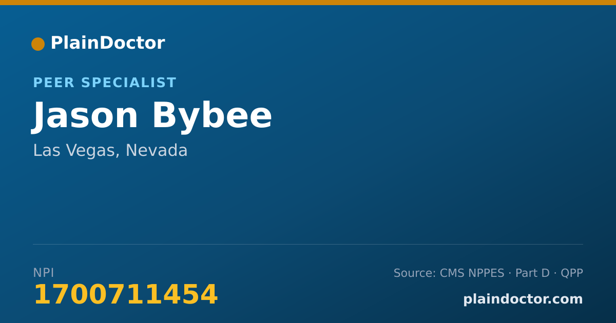 Shareable card for Jason Bybee - Peer Specialist, Las Vegas, NV
