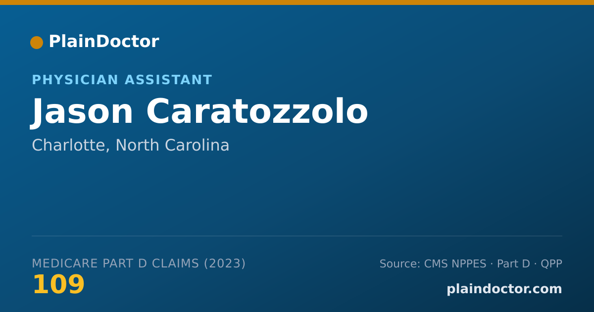 Shareable card for Jason Caratozzolo - Physician Assistant, Charlotte, NC