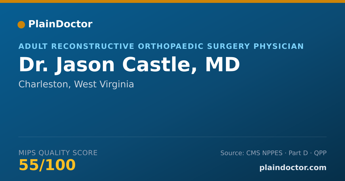 Shareable card for Jason Castle, MD - Adult Reconstructive Orthopaedic Surgery Physician, Charleston, WV