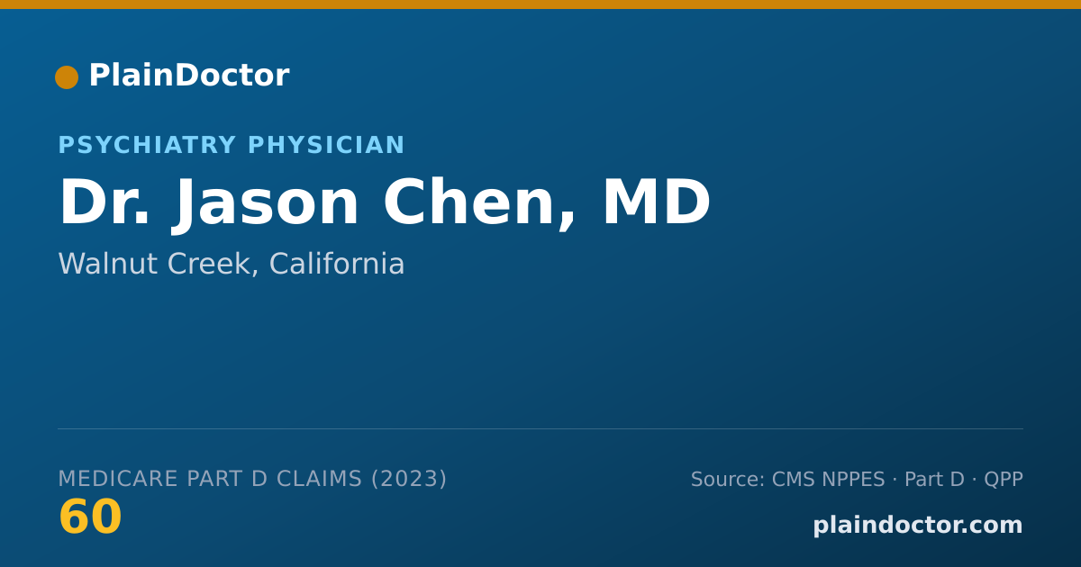 Shareable card for Jason Chen, MD - Psychiatry Physician, Walnut Creek, CA