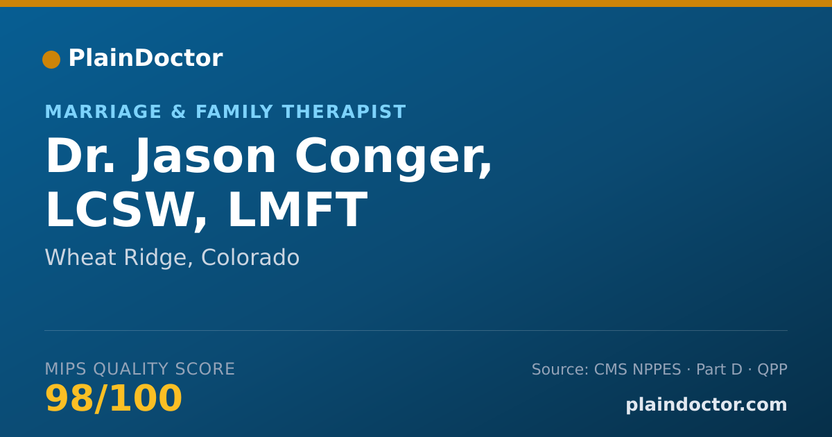 Shareable card for Jason Conger, LCSW, LMFT - Marriage & Family Therapist, Wheat Ridge, CO