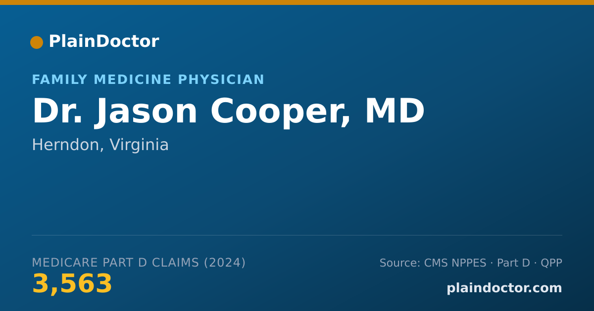 Shareable card for Jason Cooper, MD - Family Medicine Physician, Herndon, VA