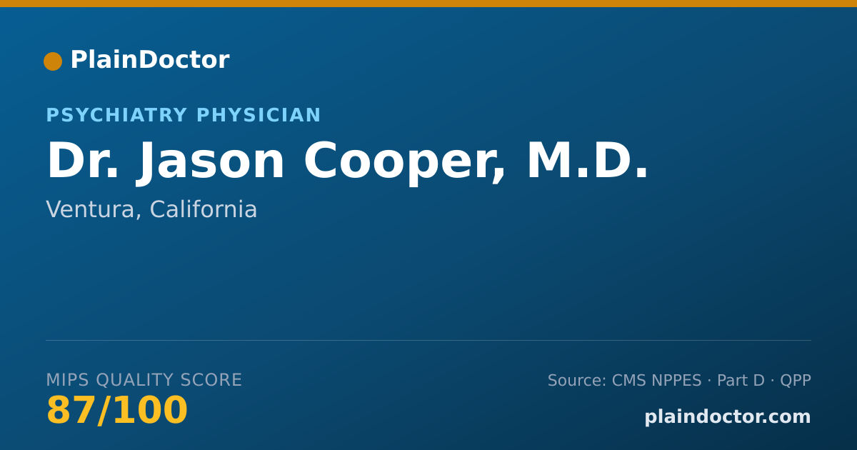 Shareable card for Jason Cooper, M.D. - Psychiatry Physician, Ventura, CA