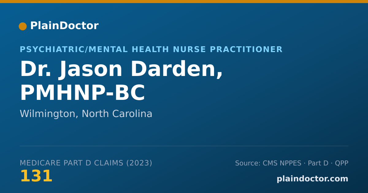 Shareable card for Jason Darden, PMHNP-BC - Psychiatric/Mental Health Nurse Practitioner, Wilmington, NC