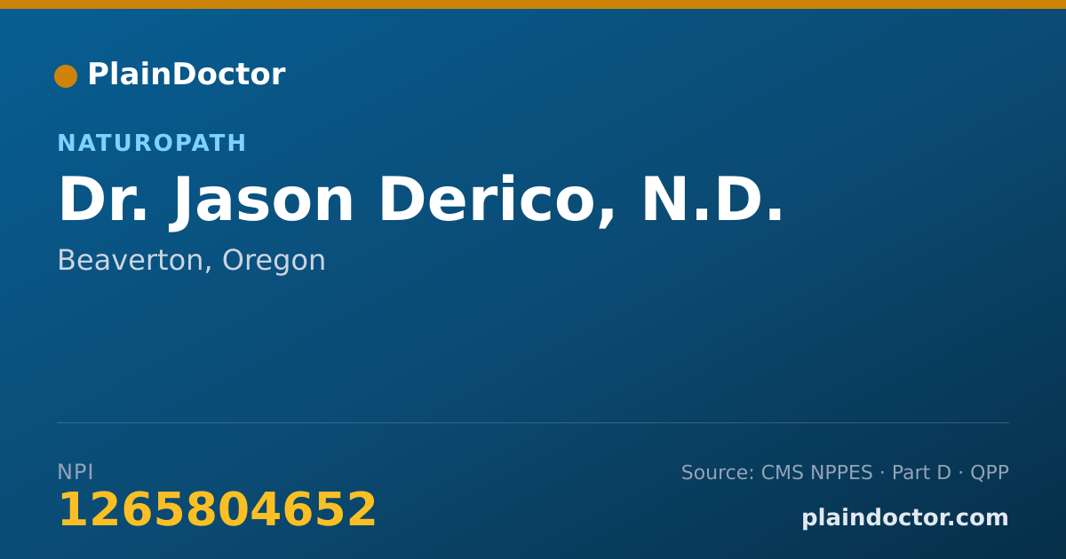 Shareable card for Jason Derico, N.D. - Naturopath, Beaverton, OR