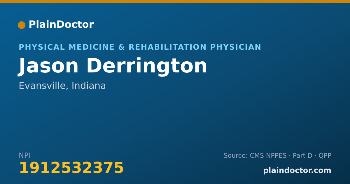 Shareable card for Jason Derrington - Physical Medicine & Rehabilitation Physician, Evansville, IN