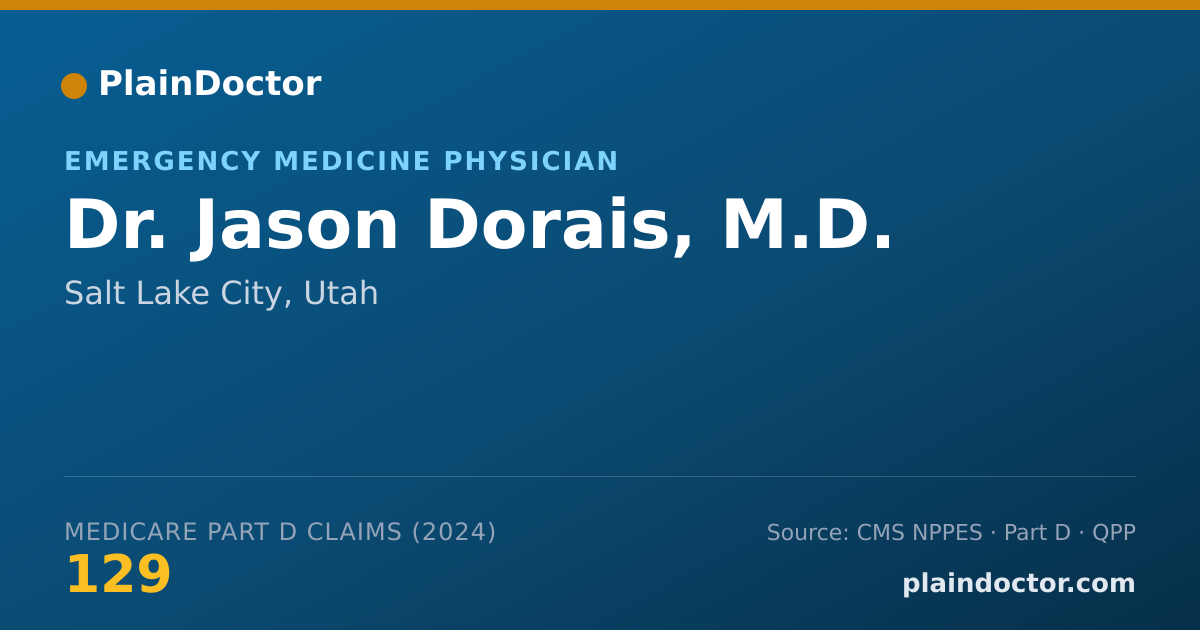 Shareable card for Jason Dorais, M.D. - Emergency Medicine Physician, Salt Lake City, UT