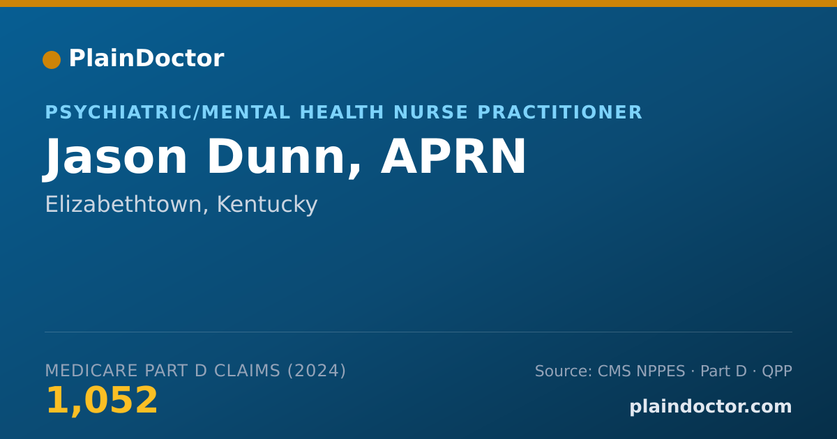 Shareable card for Jason Dunn, APRN - Psychiatric/Mental Health Nurse Practitioner, Elizabethtown, KY