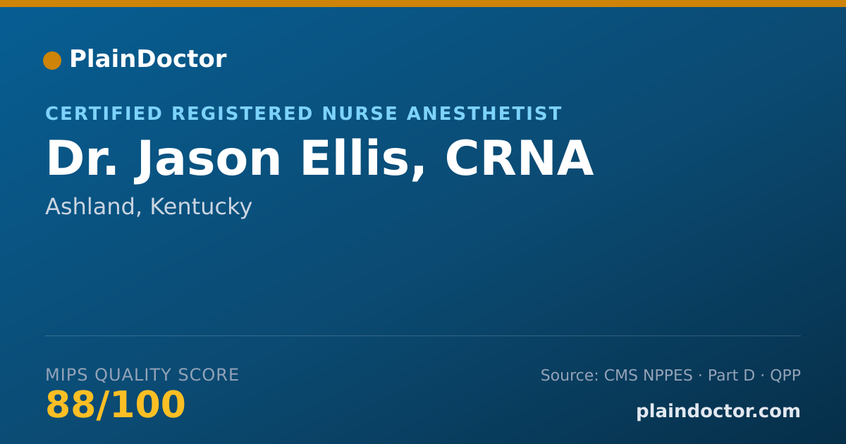 Shareable card for Jason Ellis, CRNA - Certified Registered Nurse Anesthetist, Ashland, KY