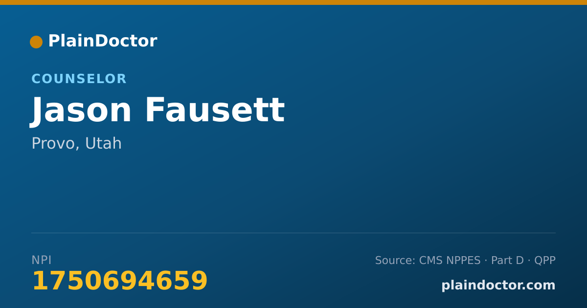 Shareable card for Jason Fausett - Counselor, Provo, UT