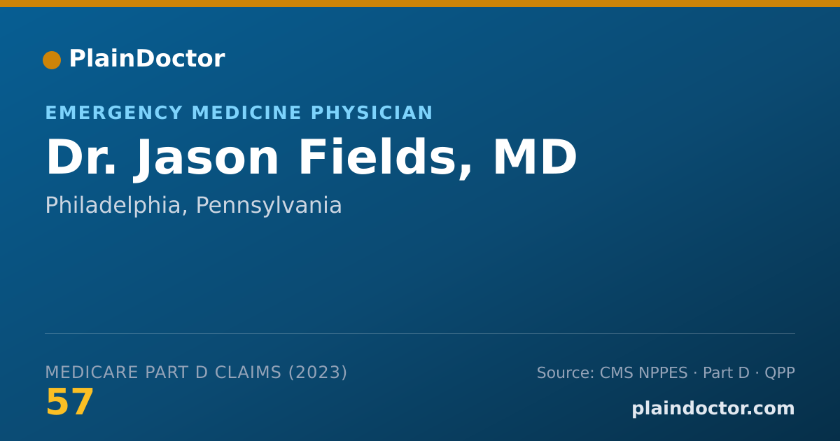 Shareable card for Jason Fields, MD - Emergency Medicine Physician, Philadelphia, PA