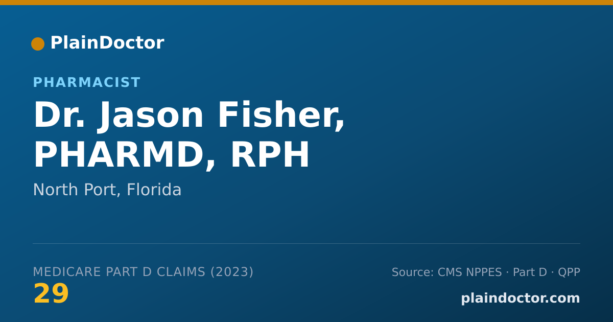 Shareable card for Jason Fisher, PHARMD, RPH - Pharmacist, North Port, FL