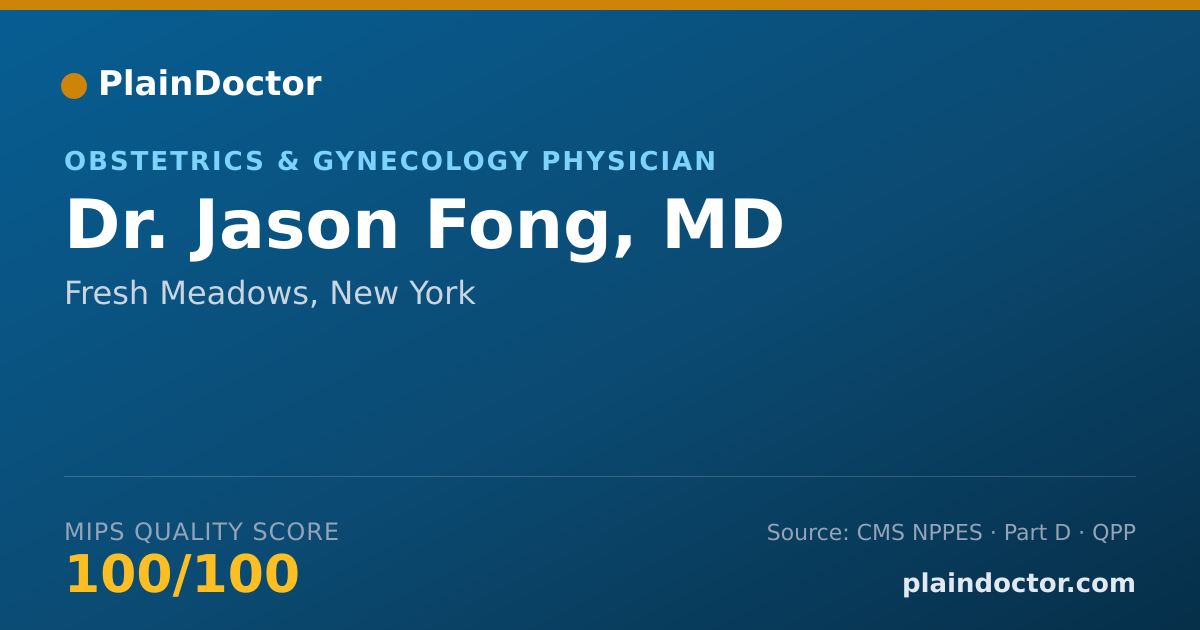 Shareable card for Jason Fong, MD - Obstetrics & Gynecology Physician, Fresh Meadows, NY