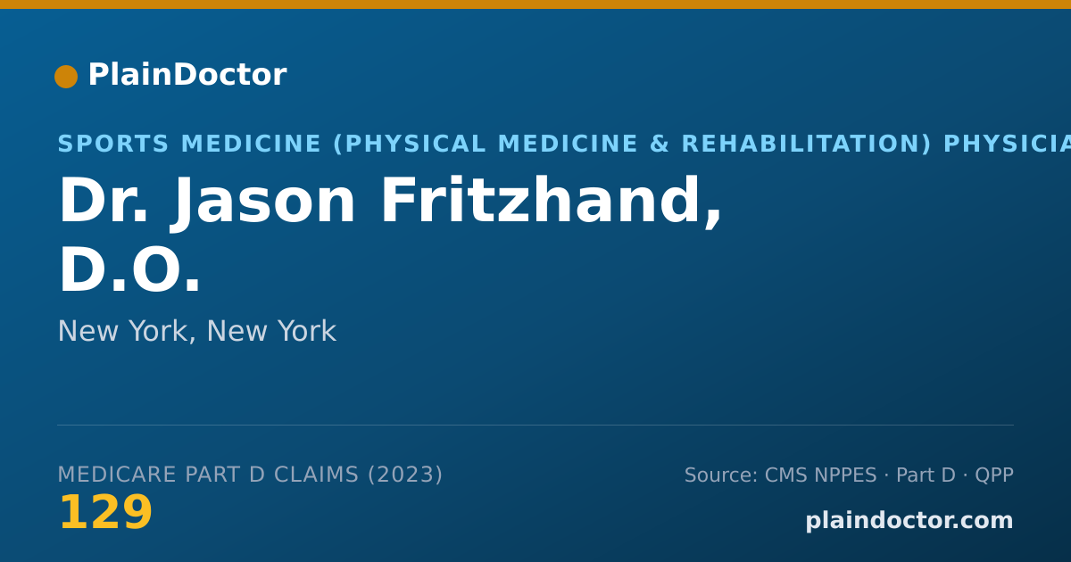 Shareable card for Jason Fritzhand, D.O. - Sports Medicine (Physical Medicine & Rehabilitation) Physician, New York, NY