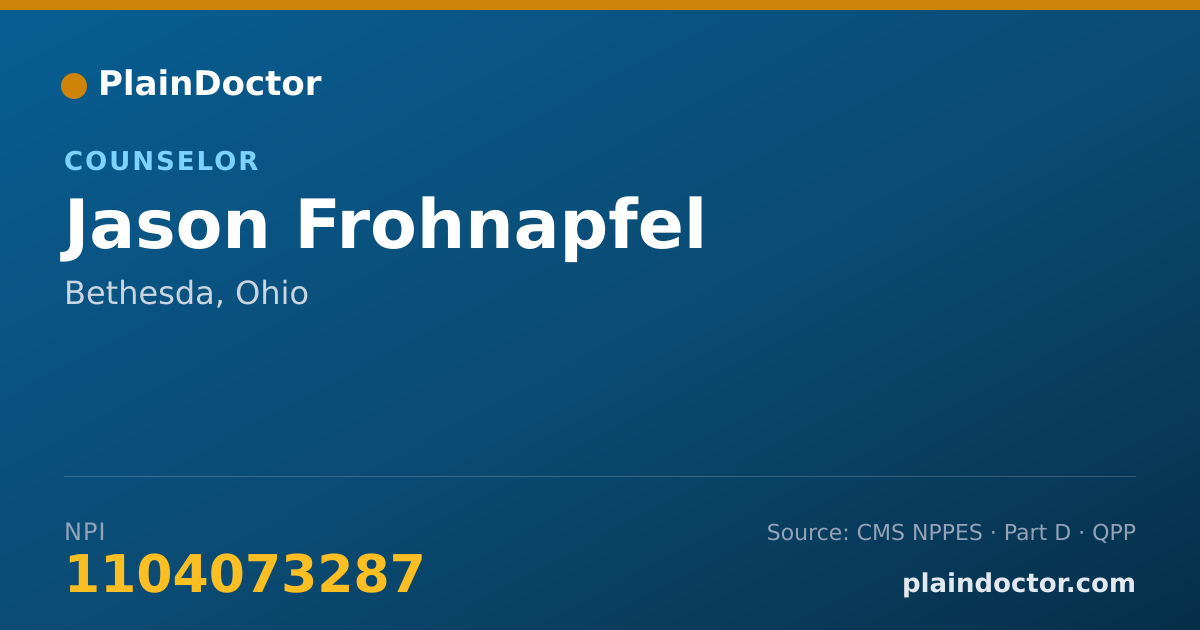 Shareable card for Jason Frohnapfel - Counselor, Bethesda, OH