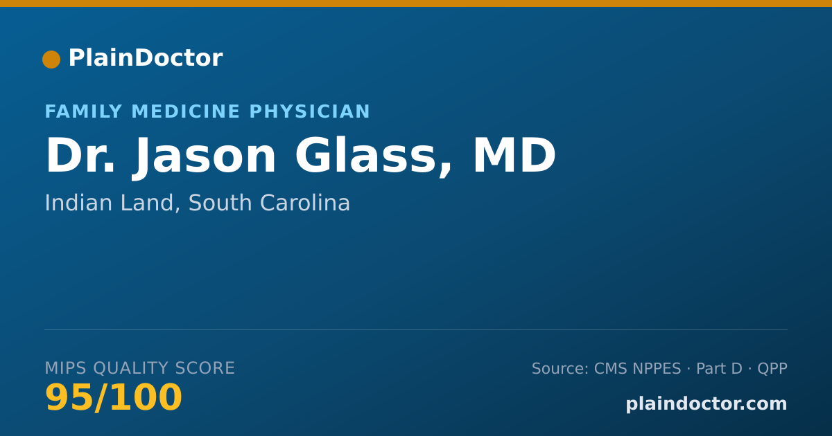Shareable card for Jason Glass, MD - Family Medicine Physician, Indian Land, SC