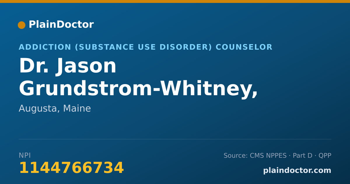 Shareable card for Jason Grundstrom-Whitney, LADC/LSW - Addiction (Substance Use Disorder) Counselor, Augusta, ME
