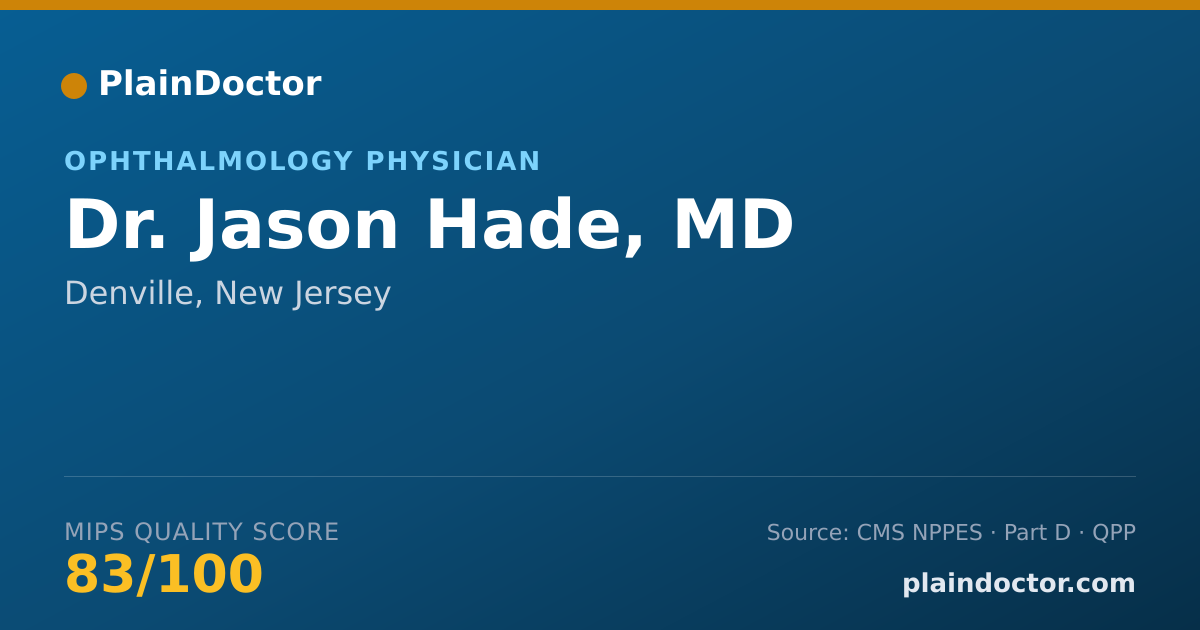 Shareable card for Jason Hade, MD - Ophthalmology Physician, Denville, NJ