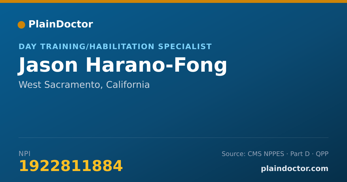 Shareable card for Jason Harano-Fong - Day Training/Habilitation Specialist, West Sacramento, CA