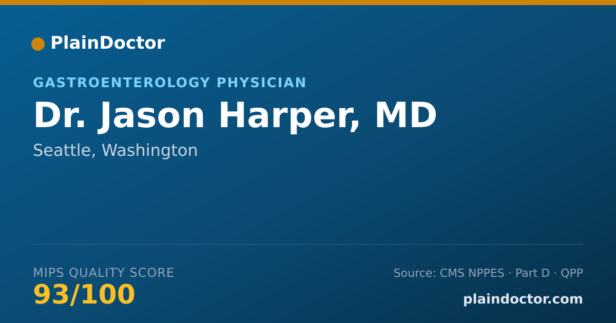 Shareable card for Jason Harper, MD - Gastroenterology Physician, Seattle, WA