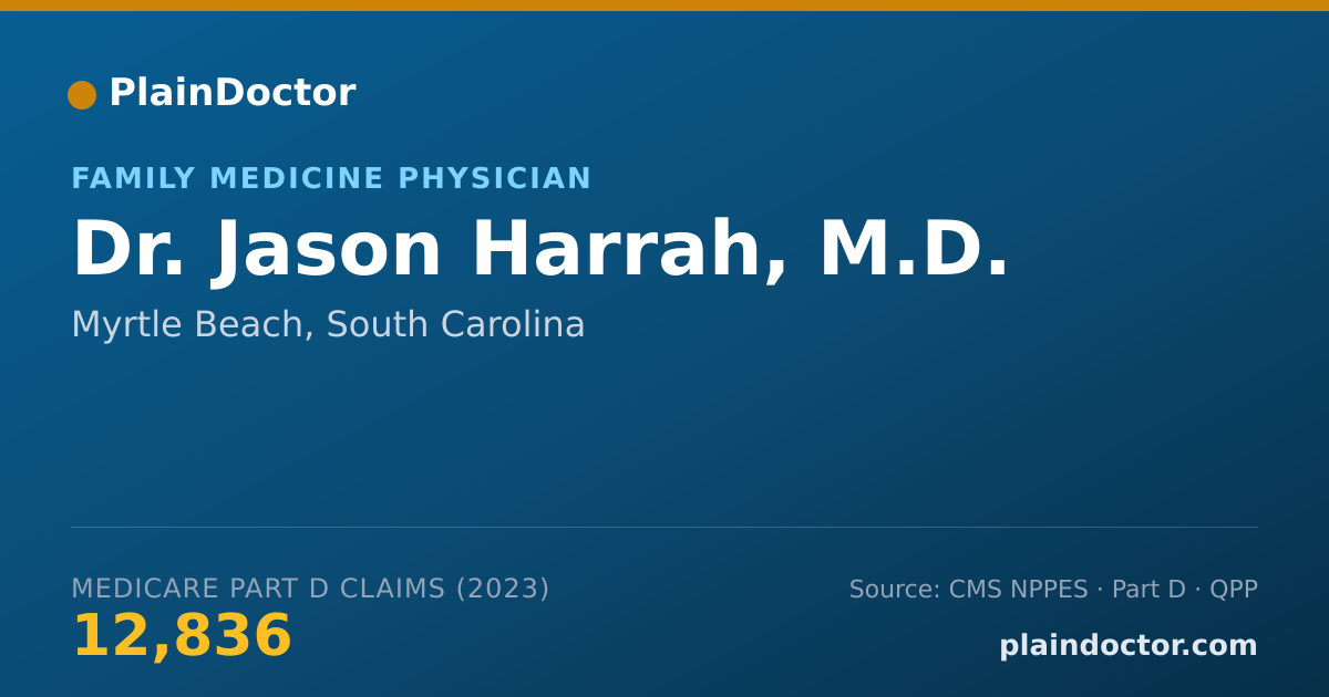 Shareable card for Jason Harrah, M.D. - Family Medicine Physician, Myrtle Beach, SC