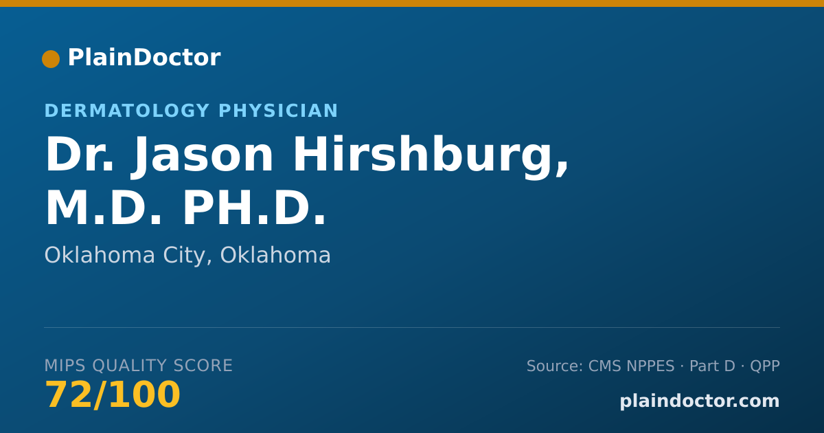 Shareable card for Jason Hirshburg, M.D. PH.D. - Dermatology Physician, Oklahoma City, OK