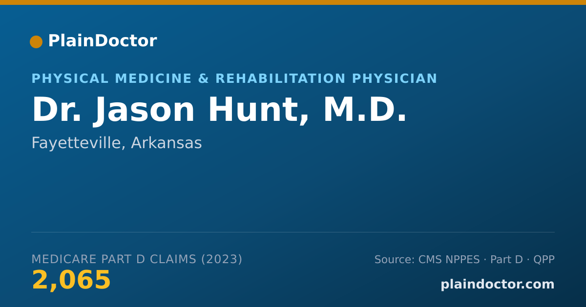 Shareable card for Jason Hunt, M.D. - Physical Medicine & Rehabilitation Physician, Fayetteville, AR