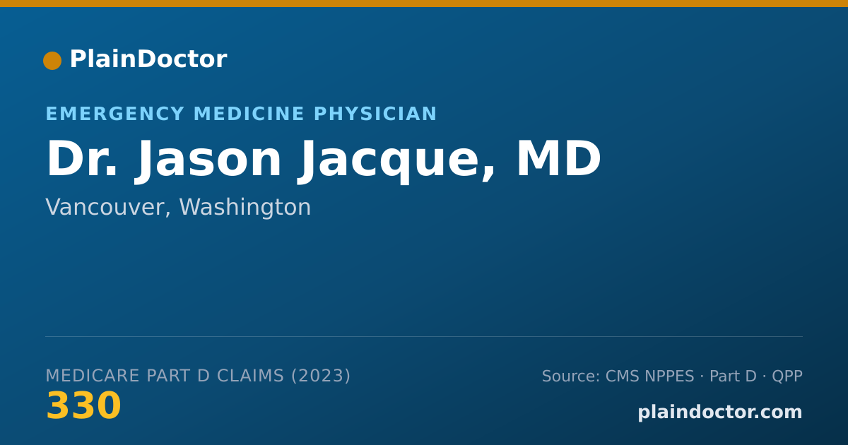 Shareable card for Jason Jacque, MD - Emergency Medicine Physician, Vancouver, WA
