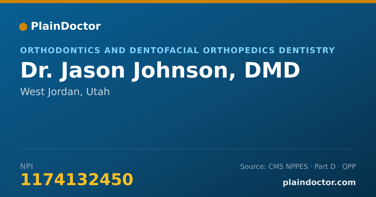 Shareable card for Jason Johnson, DMD - Orthodontics and Dentofacial Orthopedics Dentistry, West Jordan, UT