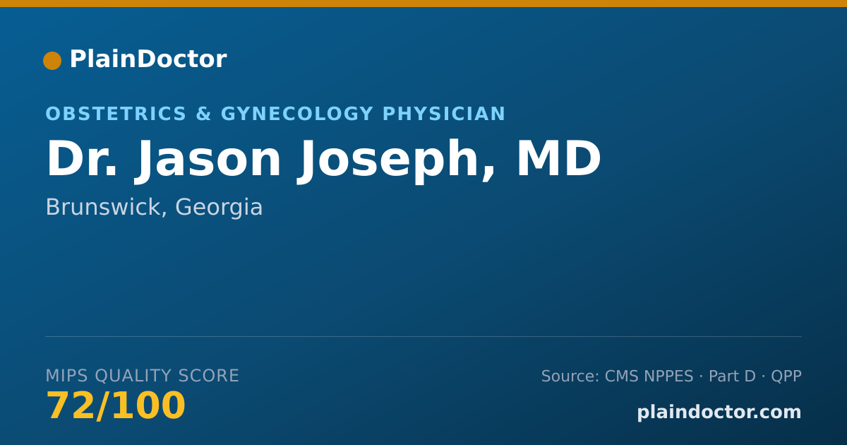 Shareable card for Jason Joseph, MD - Obstetrics & Gynecology Physician, Brunswick, GA