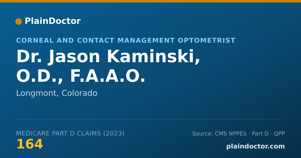 Shareable card for Jason Kaminski, O.D., F.A.A.O. - Corneal and Contact Management Optometrist, Longmont, CO