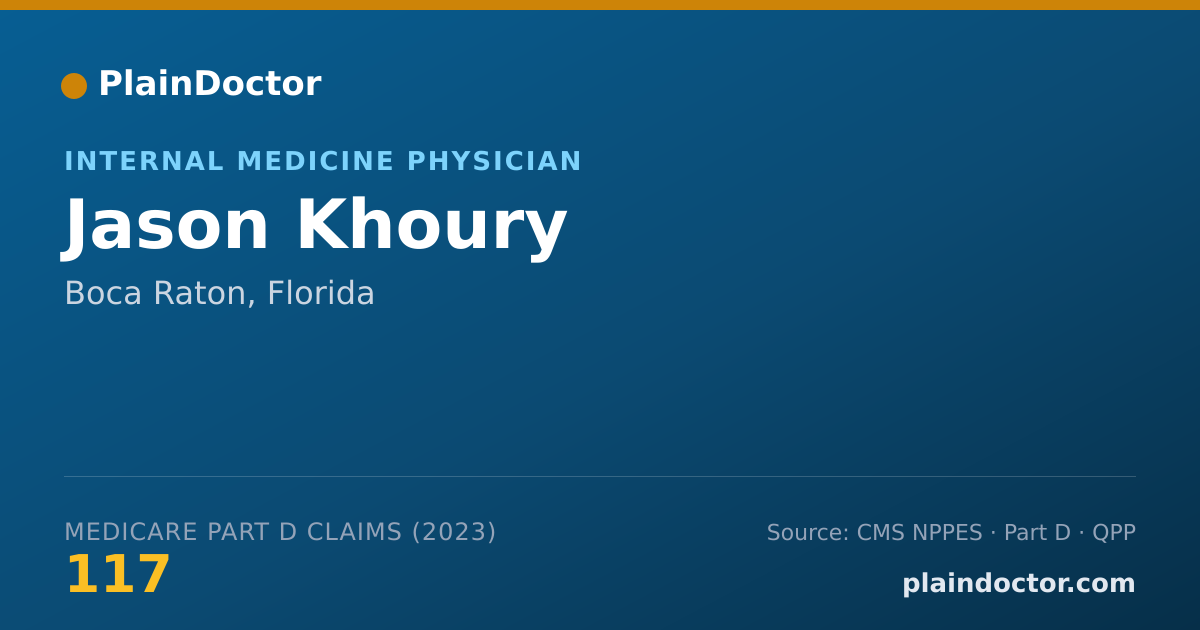 Shareable card for Jason Khoury - Internal Medicine Physician, Boca Raton, FL