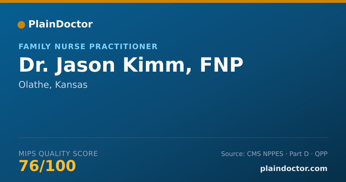 Shareable card for Jason Kimm, FNP - Family Nurse Practitioner, Olathe, KS