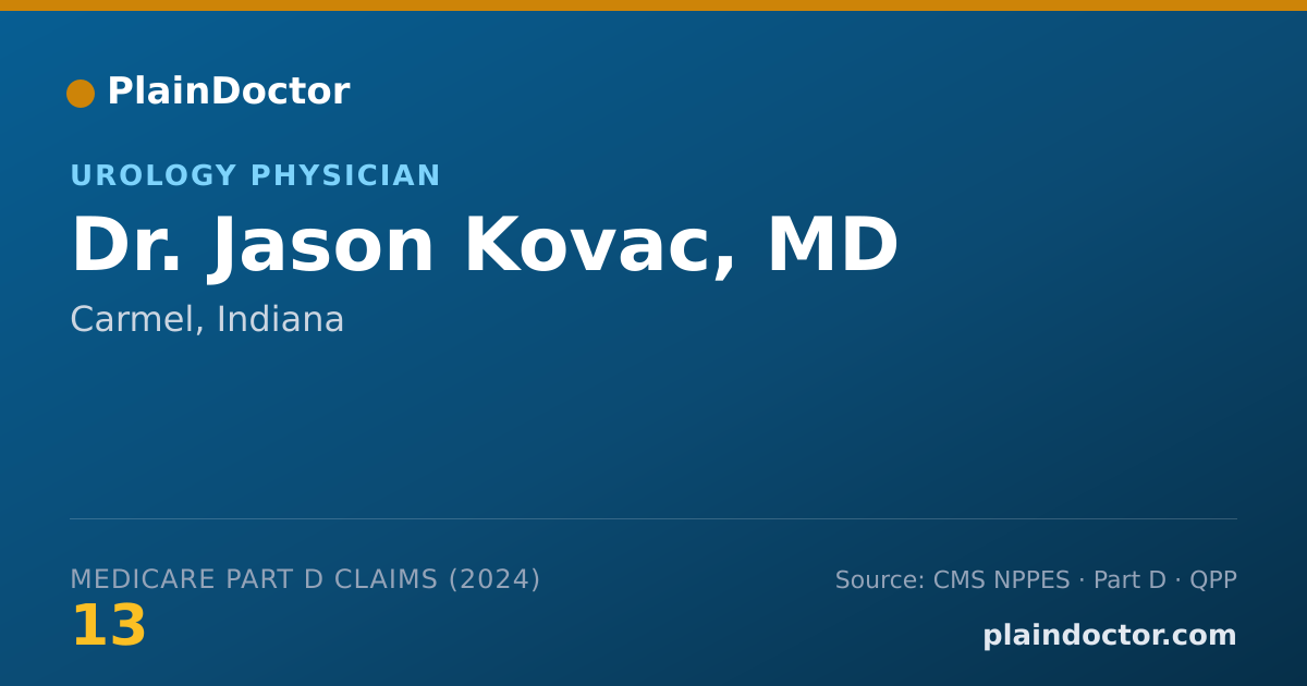 Shareable card for Jason Kovac, MD - Urology Physician, Carmel, IN