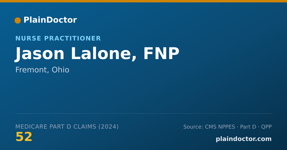 Shareable card for Jason Lalone, FNP - Family Nurse Practitioner, Fremont, OH