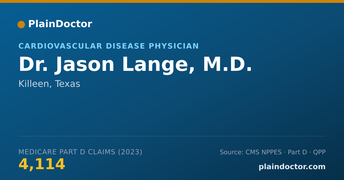 Shareable card for Jason Lange, M.D. - Cardiovascular Disease Physician, Killeen, TX