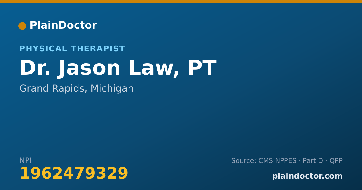 Shareable card for Jason Law, PT - Physical Therapist, Grand Rapids, MI
