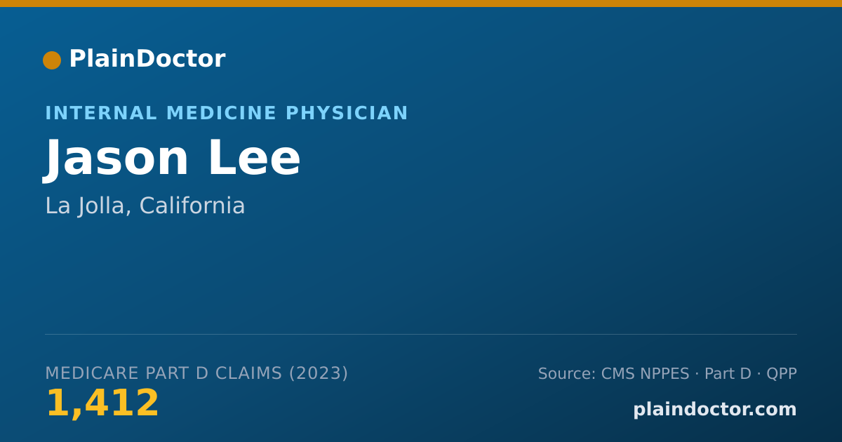 Shareable card for Jason Lee - Internal Medicine Physician, La Jolla, CA