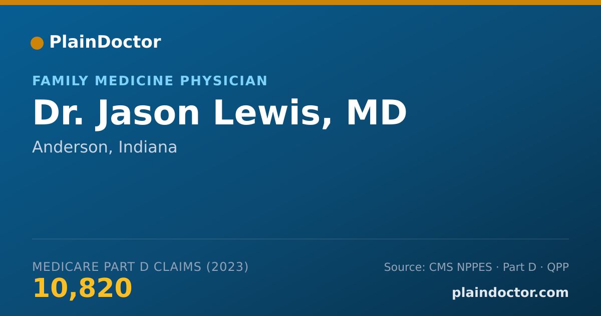 Shareable card for Jason Lewis, MD - Family Medicine Physician, Anderson, IN