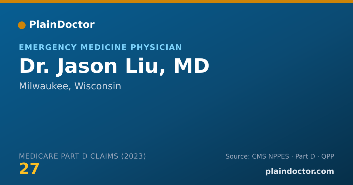 Shareable card for Jason Liu, MD - Emergency Medicine Physician, Milwaukee, WI