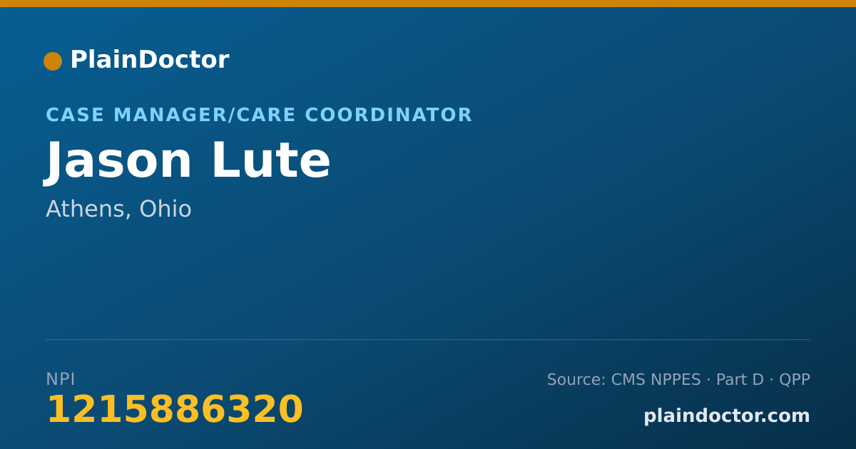 Shareable card for Jason Lute - Case Manager/Care Coordinator, Athens, OH